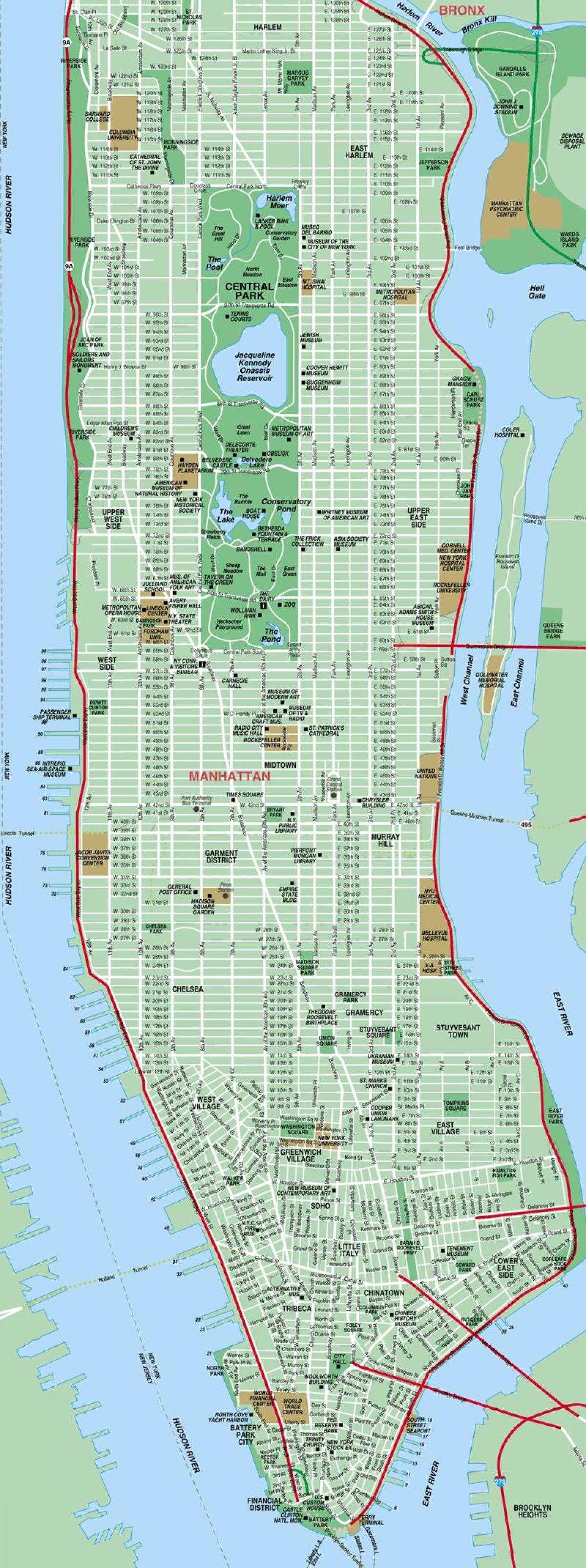 Манхэттэн замын газрын зураг нь