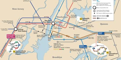 JFK тулд Манхэттэн метроны газрын зураг