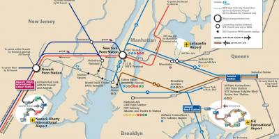 JFK тулд Манхэттэн метроны газрын зураг