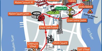 Midtown Манхэттэн газрууд газрын зураг