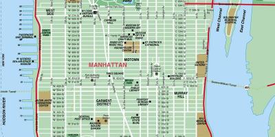 Манхэттэн гудамжны газрын зургийг өндөр дэлгэрэнгүй