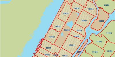 Нью ЙОРК зип код газрын зураг Манхэттэн