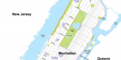Газрын зургийг Нью-Йоркийн Манхэттэн